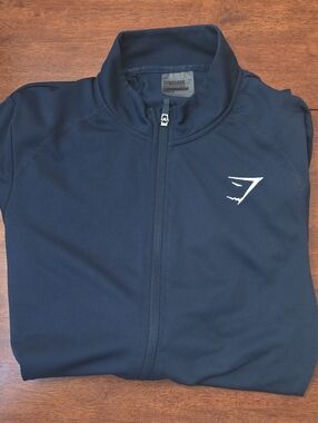 Gymshark Men's Navy Full-Zip Athletic Jacket